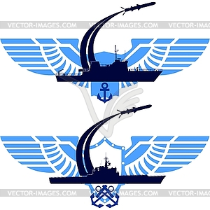 Icons of Navy - color vector clipart