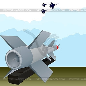 Missile antiaircraft defense - vector image