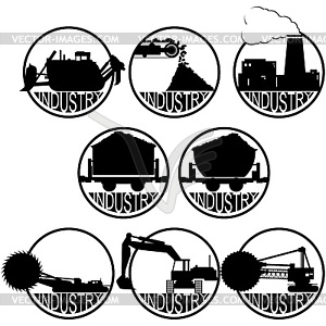 Coal-mining industry - vector clipart