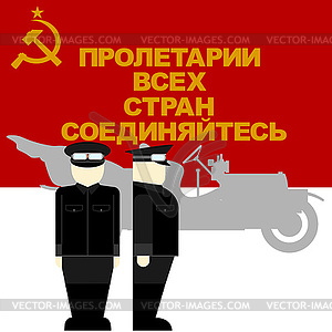 Driver of car since October Revolution in Russia - vector image