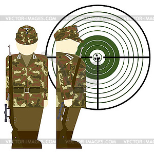 German snipers during Second World War - vector clip art