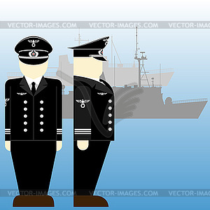 Sailors of Wehrmacht during Second World War- - vector image