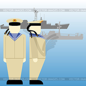 Soviet sailors during Second World War- - vector clipart