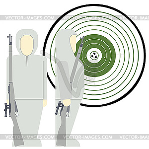 Soviet snipers during World War II - vector clip art