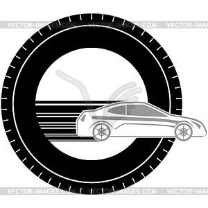 Icon with car - vector clipart