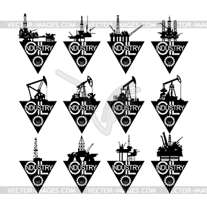 Icons oil industry - vector clipart