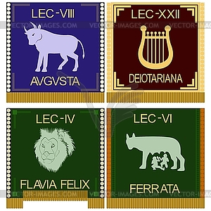 Symbols of Roman legionaries - vector clipart