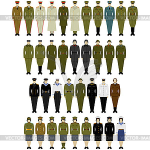 Uniforms of North Korean army - vector image