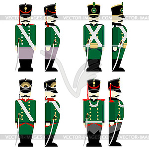 Military Uniforms Russian army in 1812 - vector image