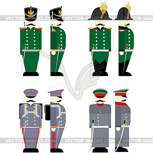 Military Uniforms Russian army in 1812 - vector clipart