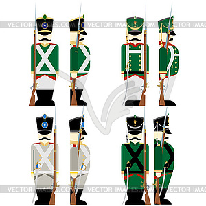 Military Uniforms Russian army in 1812 - vector image