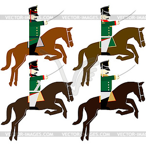 Military uniforms Russian cavalrymen Army in 1812 - vector clipart