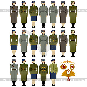 Военные Униформа Советской Армии и Navy- - векторный эскиз