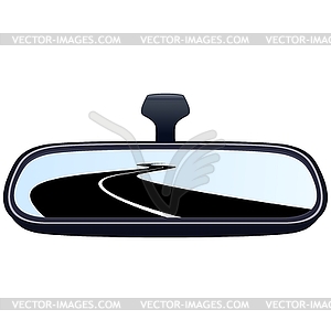 Car mirror and road - vector clipart