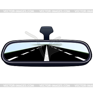 Car mirror and road- - vector clipart / vector image