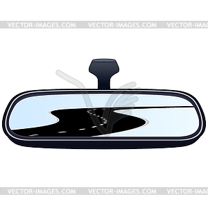 Car mirror and road - vector image