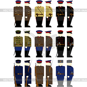 Uniforms employees in GPU and NKVD of USSR - vector image