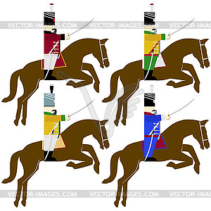 Military Uniforms cavalry army of Prussia in 1812 - vector clipart / vector image