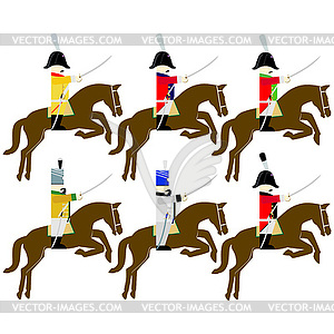 Military uniforms cavalry army of Saxony in 1812 - vector image