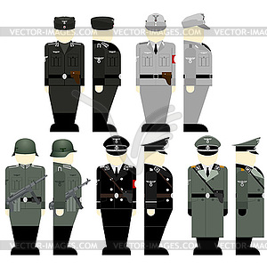 Soldiers of Wehrmacht times 2nd World War - vector image