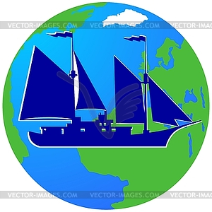 Sailing ship- - vector clip art