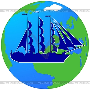 Sailing ship- - vector clipart