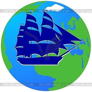 Sailing ship-14 - vector image