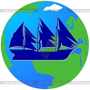 Sailing ship-17 - vector image