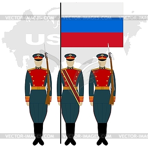 Soldiers Guard of Honour in Russian Federation - vector image