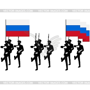 Soldiers of Guard of Honor in Russia - vector clipart