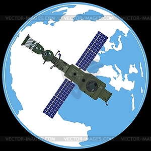 Soviet orbital station «Salute-4» - vector clipart