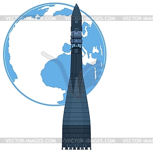 Ракета-носитель «Восток» - изображение в векторе / векторный клипарт