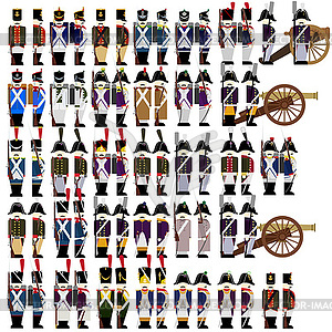 Military uniforms of French army in 1812 - vector clip art