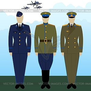 Uniforms Russian military pilots - vector image