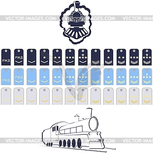 Insignia workers on Russian railways - vector clip art