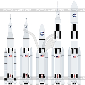 American spaceships - vector clip art