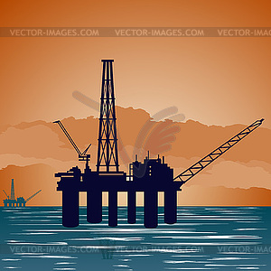 Башня добычи нефти - стоковый клипарт