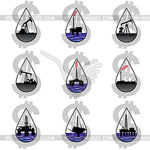 Dollar and drop of oil - vector clip art