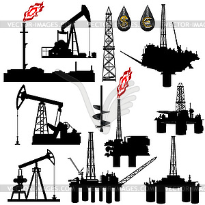 Facilities for oil production - vector clipart