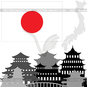 Architecture in Japan - vector image