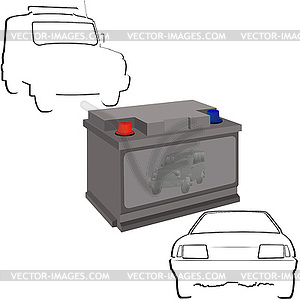 Car battery - vector image