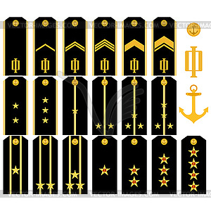 Погоны российского Военно-морского флота - иллюстрация в векторном формате