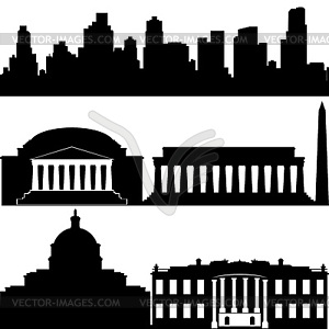 Architecture of Washington - vector clip art