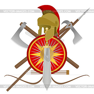 Weapon of gladiator - vector clip art
