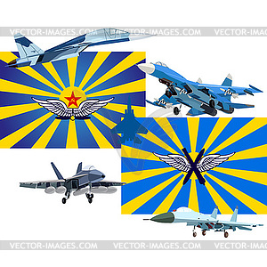 Military and Air Forces of Russia - vector clipart