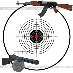 Russian automatic weapons - vector clipart