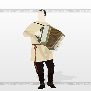 Accordionist - vector clip art