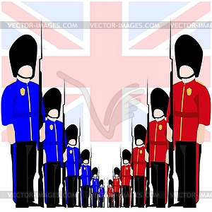 Soldiers of Royal Guard - royalty-free vector clipart