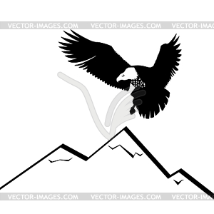 Eagle in mountains - vector clipart