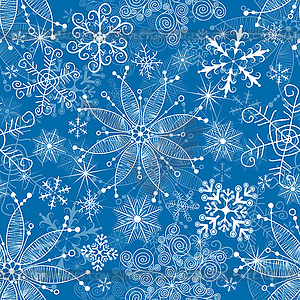 Seamless blue christmas pattern - vector clipart